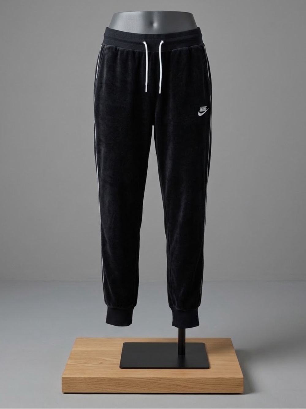 Nike Black Velour Joggers Sweatpants Small